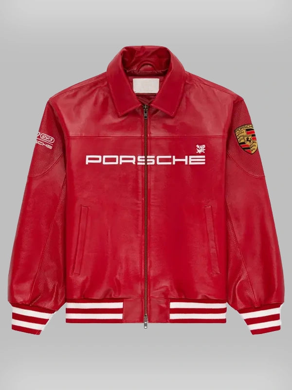 Streetbred Red Porsche 993 Leather Racing Jacket