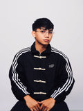 Black Adidas Chinese New Year Tang jacket with traditional toggle buttons - Streetbred India