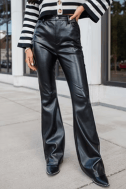 BlackFauxLeatherFlarePants_1