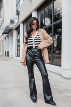 BlackFauxLeatherFlarePants_