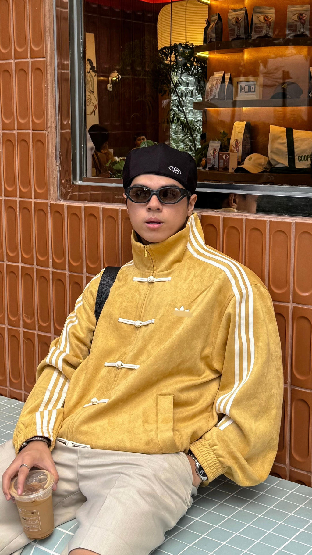 Yellow Adidas Chinese New Year Tang jacket urban streetwear styling - Streetbred India