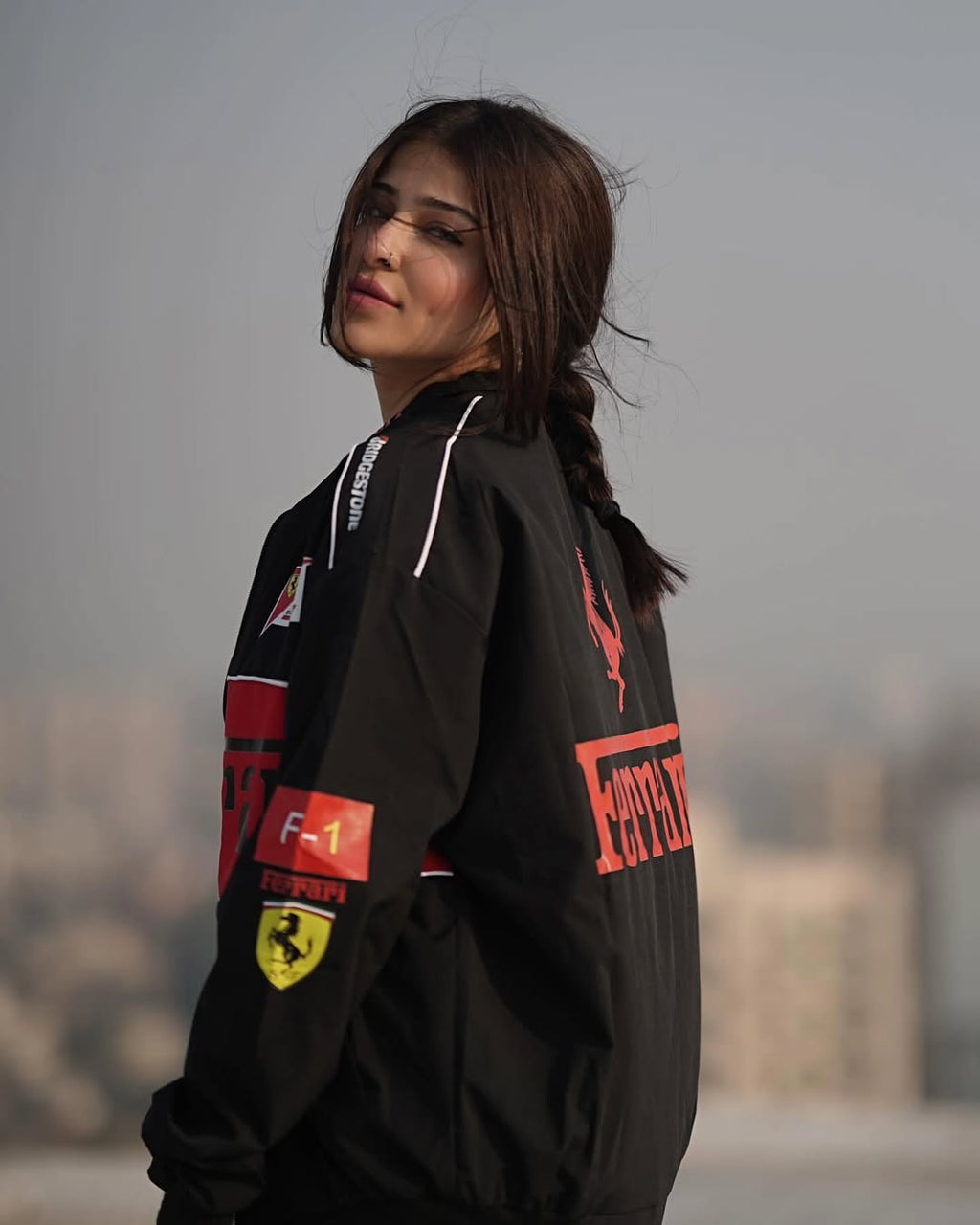 Black Ferrari F1 Inspired Racing Jacket - Premium Streetwear India STREETBRED