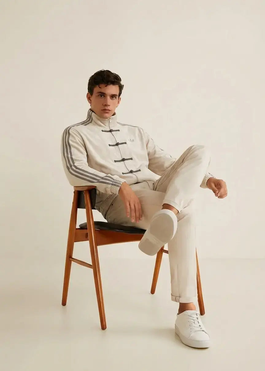 Cream CNY Knot Jacket - Premium Vegan Suede (Unisex)