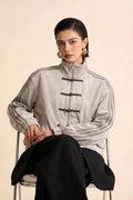 Cream CNY Knot Jacket - Premium Vegan Suede (Unisex)