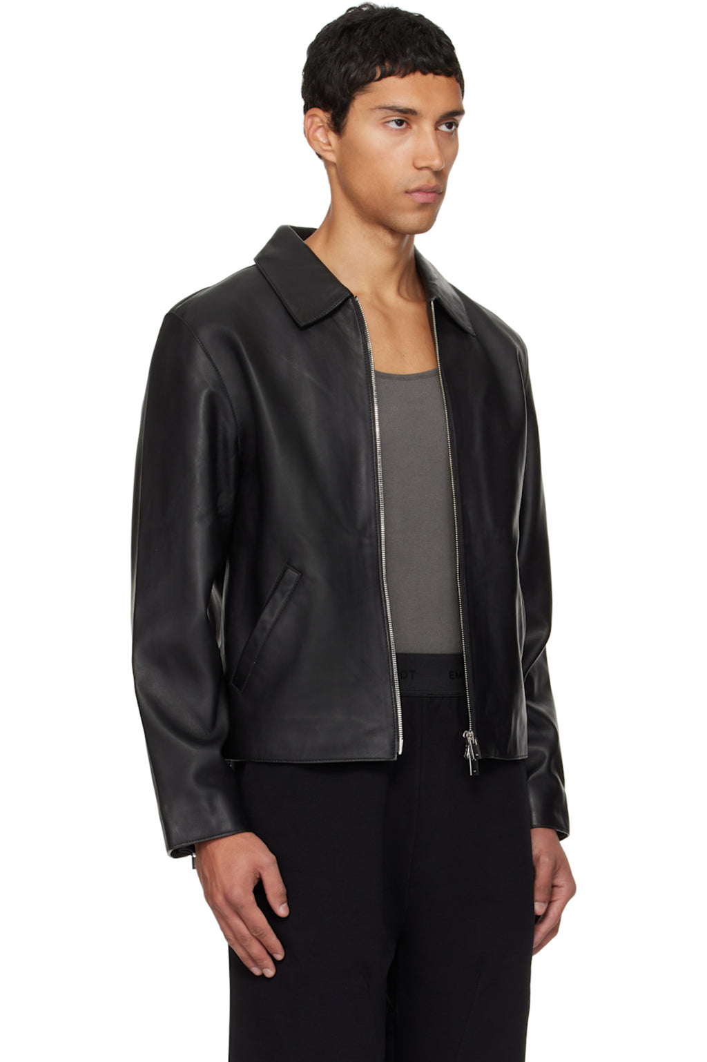 Urban Outfit Styling a Men's Cropped Leather Jacket by Streetbred with Cargos