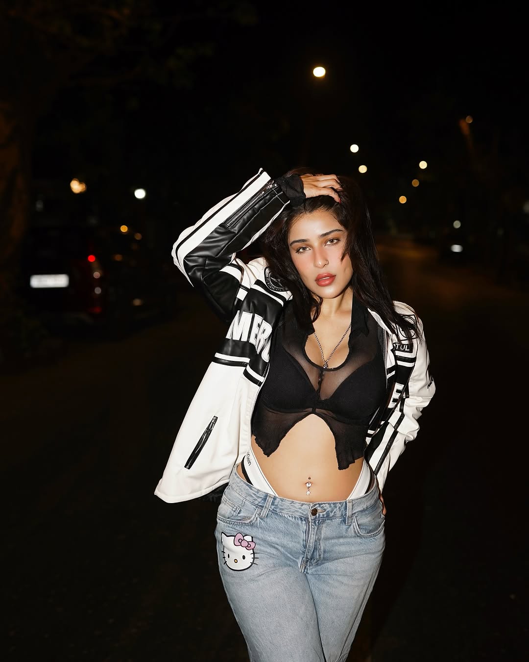 Mercedes AMG Petronas Style Leather Jacket Night Urban Lifestyle View