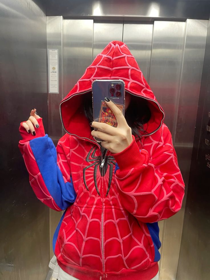 Premium 3D Puff Print Texture on Red Spidey Hoodie by Streetbred