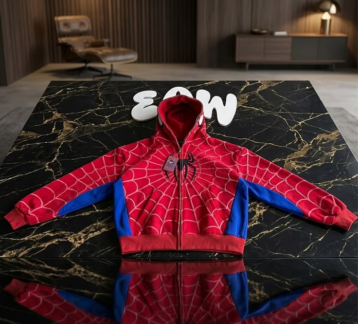 Spider-Man Y2K Full Zip-Up Hoodie - Premium 3D Puff Print (Unisex)