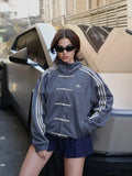 Unisex Grey Adidas CNY Jacket - Premium 420 GSM Suede Front View STREETBRED