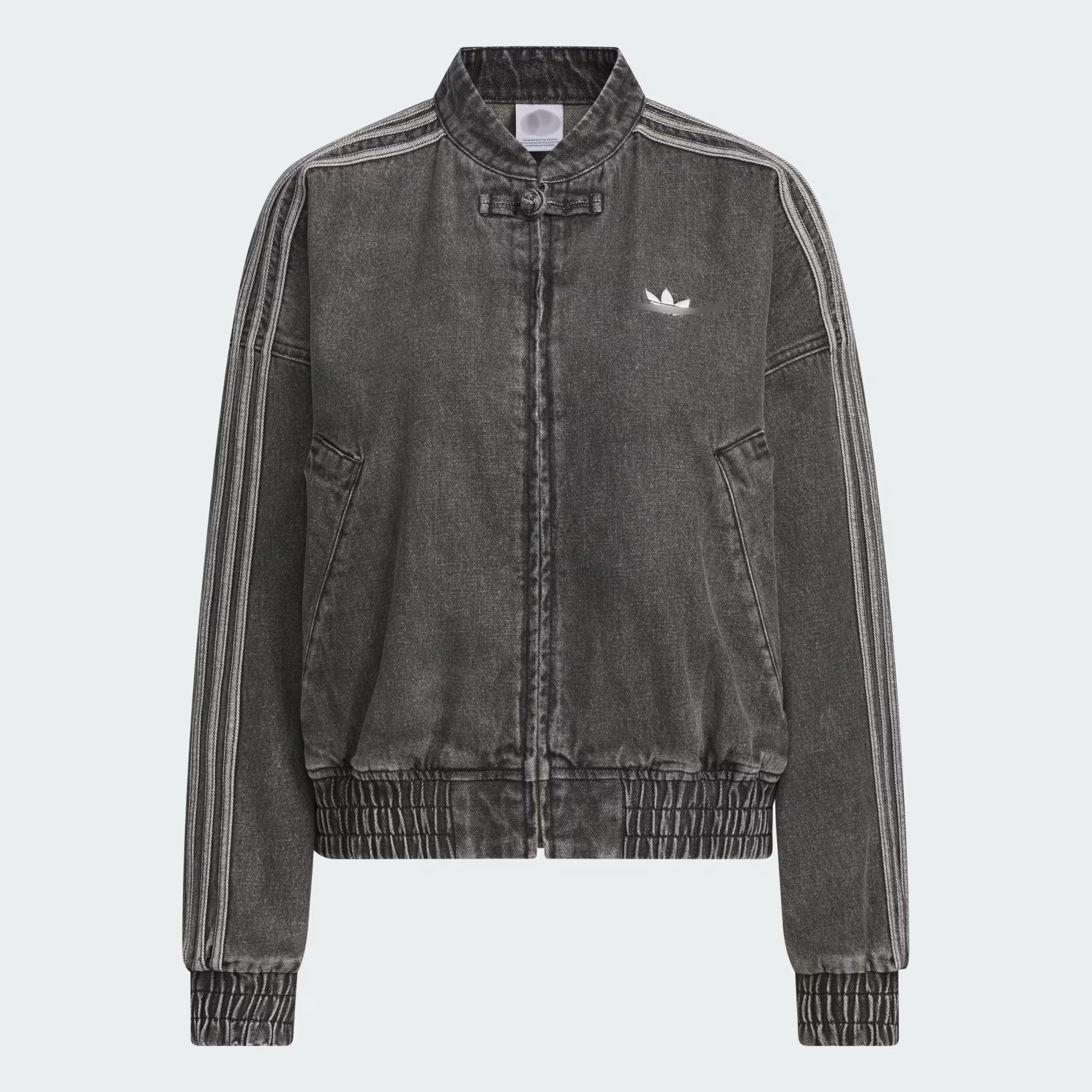 Flat lay of the vintage dark grey Denim CNY Jacket from Streetbred